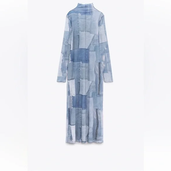 ZARA BLOGGERS FAV PATCHWORK WORK TULLE DRESS - Picture 14 of 14